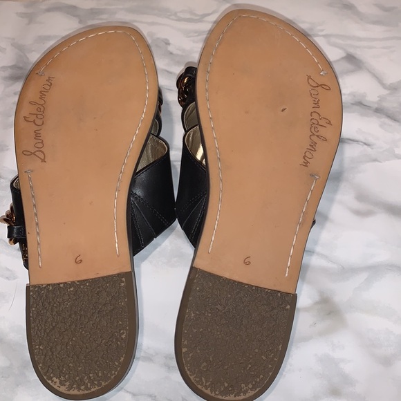 Sam Edelman GABRIE gold chain crisscross sandals. Size 6 - Picture 7 of 9